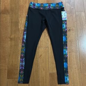 LuLaRoe Jordan womens athletic leggings black athletic size L moisture wicking.
